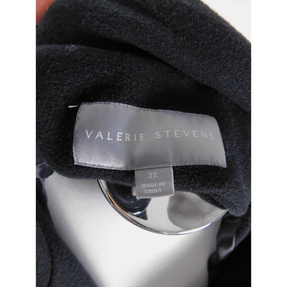 Valerie Stevens Black Double-Breasted Peacoat 3X - Plus Size Winter - Excellent - Picture 10 of 12